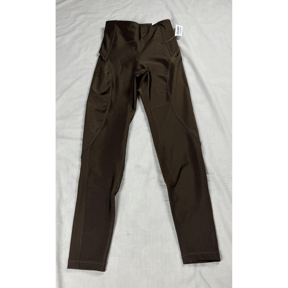 Old Navy Active Leggings‎ Womens XS Brown High-Rise 7/8 Ankle Quick Dry Athletic